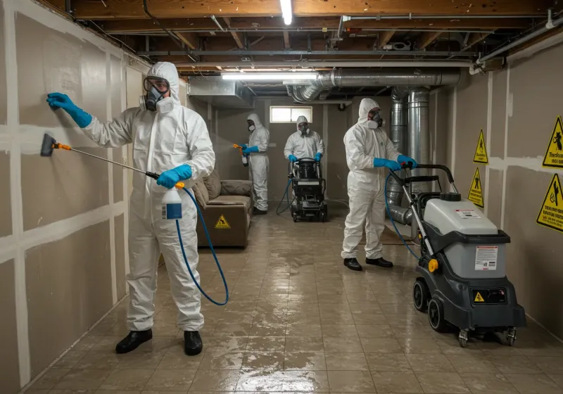 Basement Moisture Removal and Structural Drying process in Opp, AL